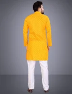 Nofilter Yellow Cotton Blend Regular Fit Men's Kurta Pyjama Set ( Pack of 1 ) - Image 2