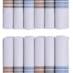 PENYAN - White Cotton Men's Handkerchief ( Pack of 12 )