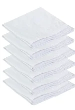 Penyan™ Mens Cotton Handerkerchief Hanky Rumal White Color with Self Design, Full size, Pack of 6 - Image 2