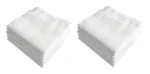 Mens Cotton Handerkerchief Hanky Rumal White Color with Self Design, Full size, Pack of 12 - Image 3