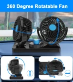 Portable Cooling Fan with 2 Speed Modes 360 Degree Rotatable Dual Head. - Image 2