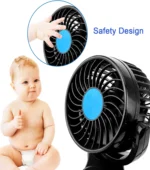 Portable Cooling Fan with 2 Speed Modes 360 Degree Rotatable Dual Head. - Image 4