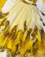 PuriMaa Yellow Organza Circular Semi Stitched Lehenga - Image 3