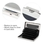 QItmirMKT RFID 6 Slot Credit Card Holder for Men & Women Stainless Steel Wallet Metallic Solid Men's RFID Wallet,Anti-theft Wallet With 6 Slots For Card ( Silver , Pack of 1 ) - Image 4