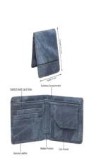 RHYLOZ PU Solid Men's Two Fold Wallet With 5 Slots For Card ( Blue , Pack of 1 ) - Image 2