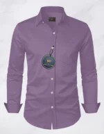 Ridhiya Fab Cotton Blend Regular Fit Full Sleeves Men's Formal Shirt - Purple ( Pack of 1 ) - Image 3