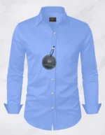 Ridhiya Fab Cotton Blend Regular Fit Full Sleeves Men's Formal Shirt - Blue ( Pack of 1 ) - Image 2