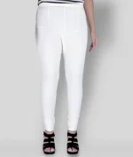White Cotton Blend Women's Leggings ( Pack of 1 )
