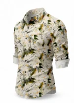 SHREE VASTRA HOUSE 100% Cotton Regular Fit Printed Full Sleeves Men's Casual Shirt - Gold ( Pack of 1 ) - Image 3