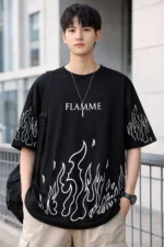 SPAB Men Cotton Blend Regular Fit Solid T-Shirt ( Black ) - Image 2