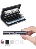 STC IMPORTED CREATION Black Metallic Men's RFID Wallet ( Pack of 1 ) - Image 3