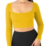 THE BLAZZE Women's Cotton Crop Top ( Yellow )