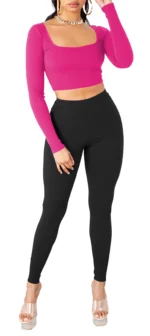THE BLAZZE Women's Cotton Crop Top ( Pink ) - Image 4