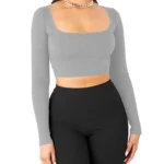 THE BLAZZE Women's Cotton Crop Top ( Grey )