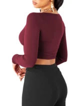 THE BLAZZE Women's Cotton Crop Top ( Brown ) - Image 2