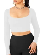 THE BLAZZE Women's Cotton Crop Top ( Off White ) - Image 3