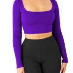 THE BLAZZE Women's Cotton Crop Top ( Purple )