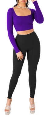 THE BLAZZE Women's Cotton Crop Top ( Purple ) - Image 4