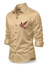 TOKYO FASHION, Satin Regular Fit Printed Full Sleeves Men's Casual Shirt - Beige ( Pack of 1 ) - Image 3