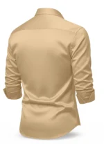 TOKYO FASHION, Satin Regular Fit Printed Full Sleeves Men's Casual Shirt - Beige ( Pack of 1 ) - Image 4