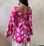 TR Women Rayon Printed A-line Kurti ( Pink ) - Image 3