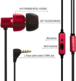 Tantra T1000 In Ear Wired Earphone Hours Playback 3.5 mm IPX6(Water Resistant) Active Noise cancellation -Bluetooth Red - Image 4