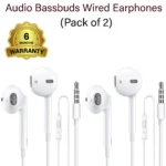 U7 Powerful Bass Wired Earphone, In Ear Wired Earphones with Mic - Pack of 2