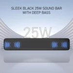 V WORTEX TOP BAR 25 W Bluetooth Speaker Bluetooth v5.0 with USB,SD card Slot,Aux Playback Time 5 hrs Black