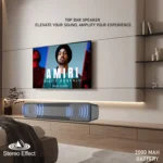 V WORTEX TOP BAR 25 W Bluetooth Speaker Bluetooth v5.0 with USB,SD card Slot,Aux Playback Time 5 hrs Black - Image 2