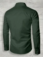 VEERA FLEX Cotton Blend Regular Fit Solids Full Sleeves Men's Casual Shirt - Green ( Pack of 1 ) - Image 2
