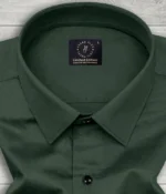 VEERA FLEX Cotton Blend Regular Fit Solids Full Sleeves Men's Casual Shirt - Green ( Pack of 1 ) - Image 4