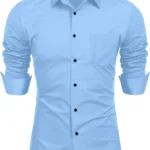 VEERA FLEX Cotton Blend Regular Fit Solids Full Sleeves Men's Casual Shirt - Light Blue ( Pack of 1 )