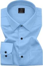 VEERA FLEX Cotton Blend Regular Fit Solids Full Sleeves Men's Casual Shirt - Light Blue ( Pack of 1 ) - Image 4