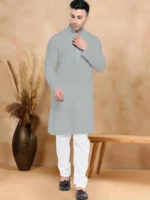 Maroon Cotton Blend Kurta Set