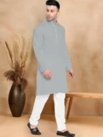 Maroon Cotton Blend Kurta Set - Image 3
