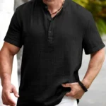 WEBRIC Black Cotton Blend Men's Shirt Style Kurta ( Pack of 1 )