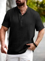 WEBRIC Black Cotton Blend Men's Shirt Style Kurta ( Pack of 1 )