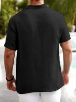 WEBRIC Black Cotton Blend Men's Shirt Style Kurta ( Pack of 1 ) - Image 2