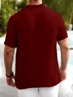 WEBRIC Maroon Cotton Blend Men's Shirt Style Kurta ( Pack of 1 ) - Image 2