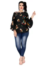 ZELZIS Women's Crepe Tunic ( Black ) - Image 4