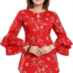 ZELZIS Women's Crepe Tunic ( Red )