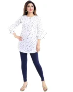 ZELZIS Women's Crepe Tunic White - Image 4