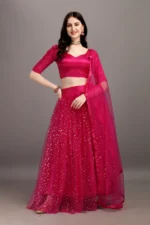 color bucket Women Net Circular Semi Stitched Lehenga Choli ( Beige )