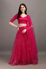 color bucket Women Net Circular Semi Stitched Lehenga Choli ( Beige )
