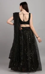 color bucket Black Net Circular Semi Stitched Lehenga Single - Image 3