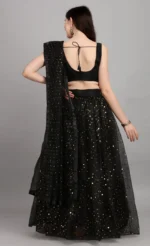 color bucket Black Net Circular Semi Stitched Lehenga Single - Image 3