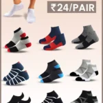 hicode Cotton Men's Textured Multicolor Ankle Length Socks ( Pack of 10 )