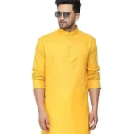 Yellow Cotton Blend Men's Regular Kurta ( Pack of 1 )