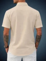 seventeenstitch Lycra Regular Fit Printed Half Sleeves Men's Casual Shirt - Grey ( Pack of 1 ) - Image 4