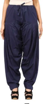 Cotton Navy Blue Women's Semi Patiala Salwar ( Pack of 1 )